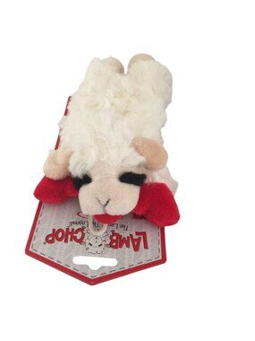 Lamb Chop Mini Lamb Plush Squeak 7" Dog Toy Red Cream
